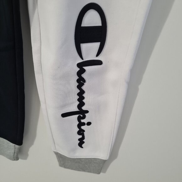 Champion Men's Reverse Weave Joggers Fleece Black White - Picture 8 of 15